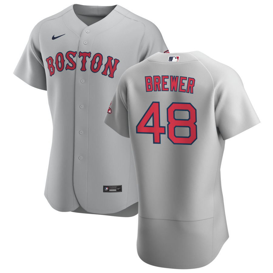Boston Red Sox #48 Colten Brewer Men Nike Gray Road 2020 Authentic Team MLB Jersey->boston red sox->MLB Jersey